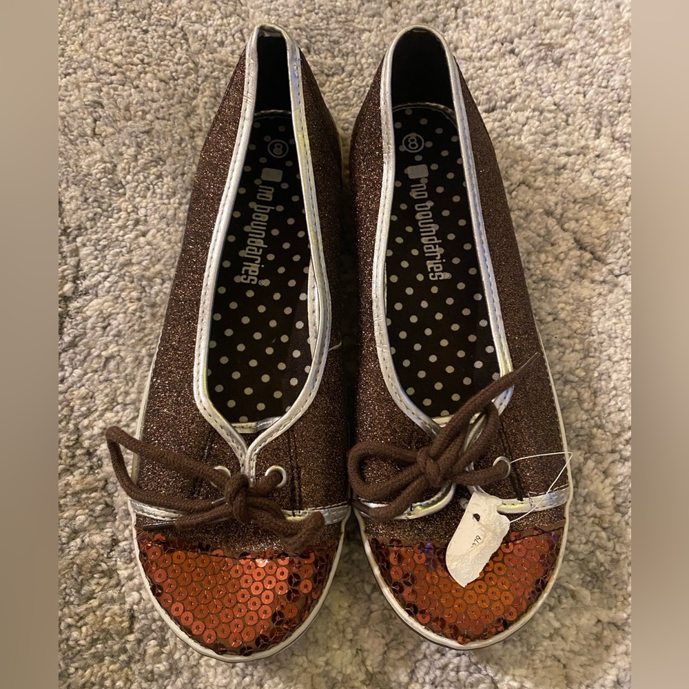 No Boundaries Sequin Vintage Ballet Flats, Size 8 Y2K